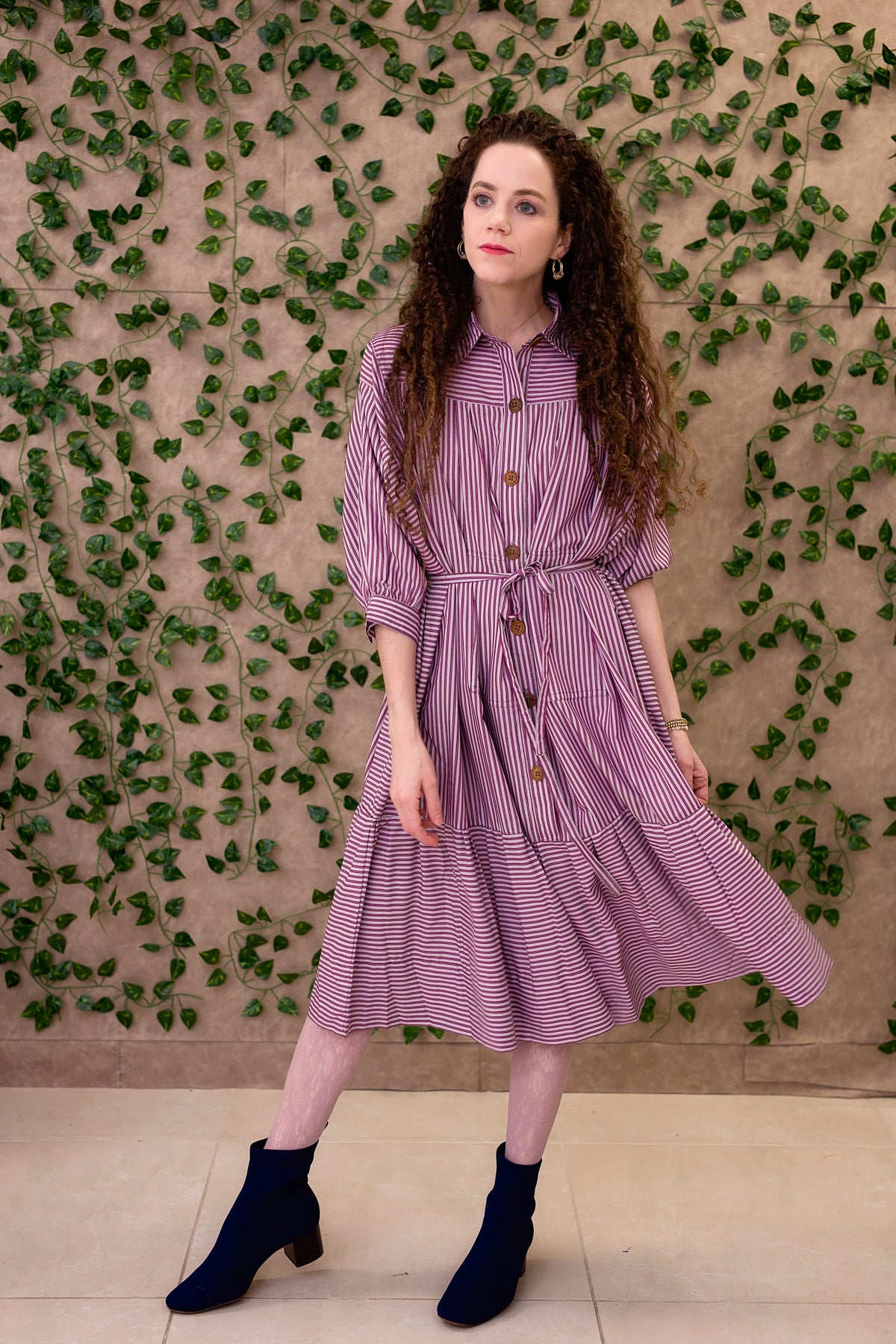 purple stripe dress Lilac Purple Striped & Floral Mini Casual Summer Dress Lilac Floral / Medium