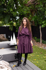 Riko Dress - Deep Purple French Crepe