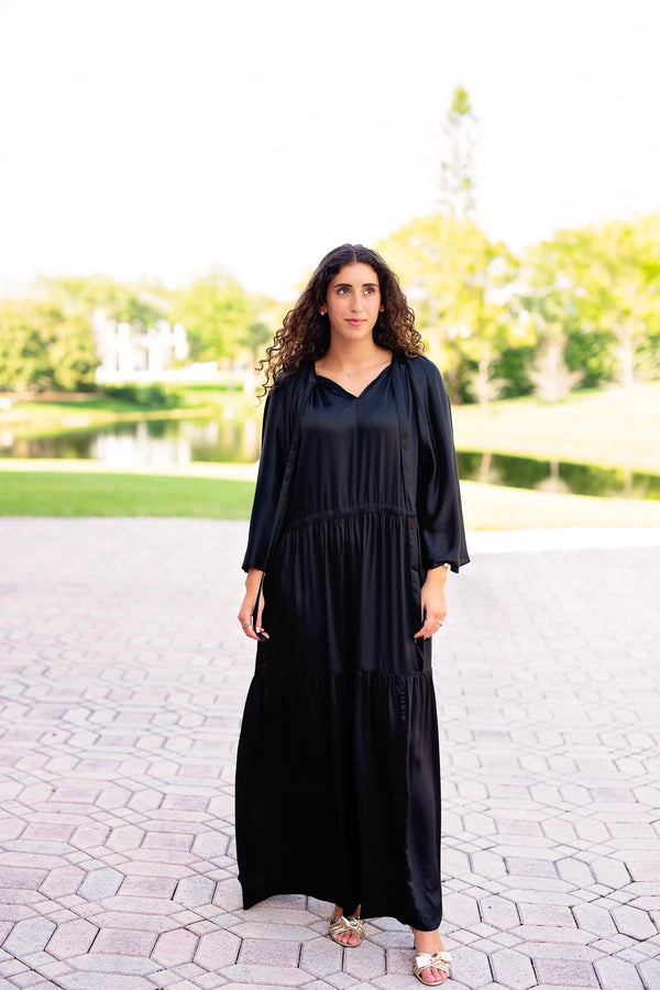 Mazel Dress - Black Premium Modal Satin