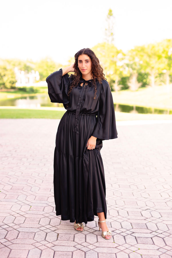 Mazel Dress - Black Premium Modal Satin