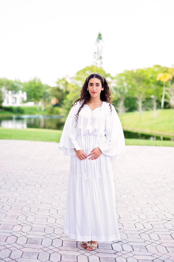 Mazel Dress - White Premium Modal Satin