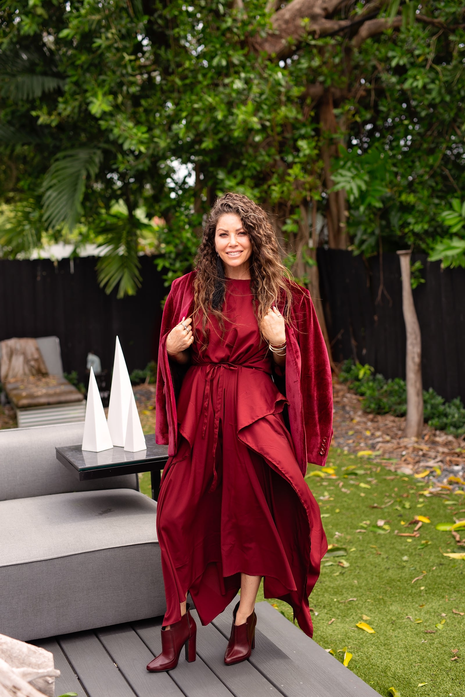 Momo Dress - Burgundy Crepe PROJECT 6 Momo Dress - Burgundy Crepe PROJECT 6