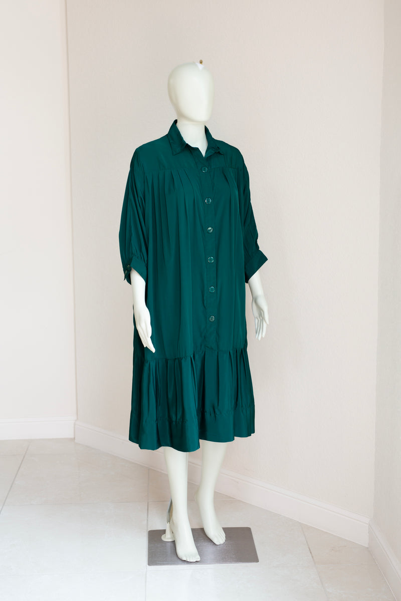 Riko Dress - Peacock Green French Crepe PROJECT 6 Riko Dress - Peacock Green French Crepe PROJECT 6