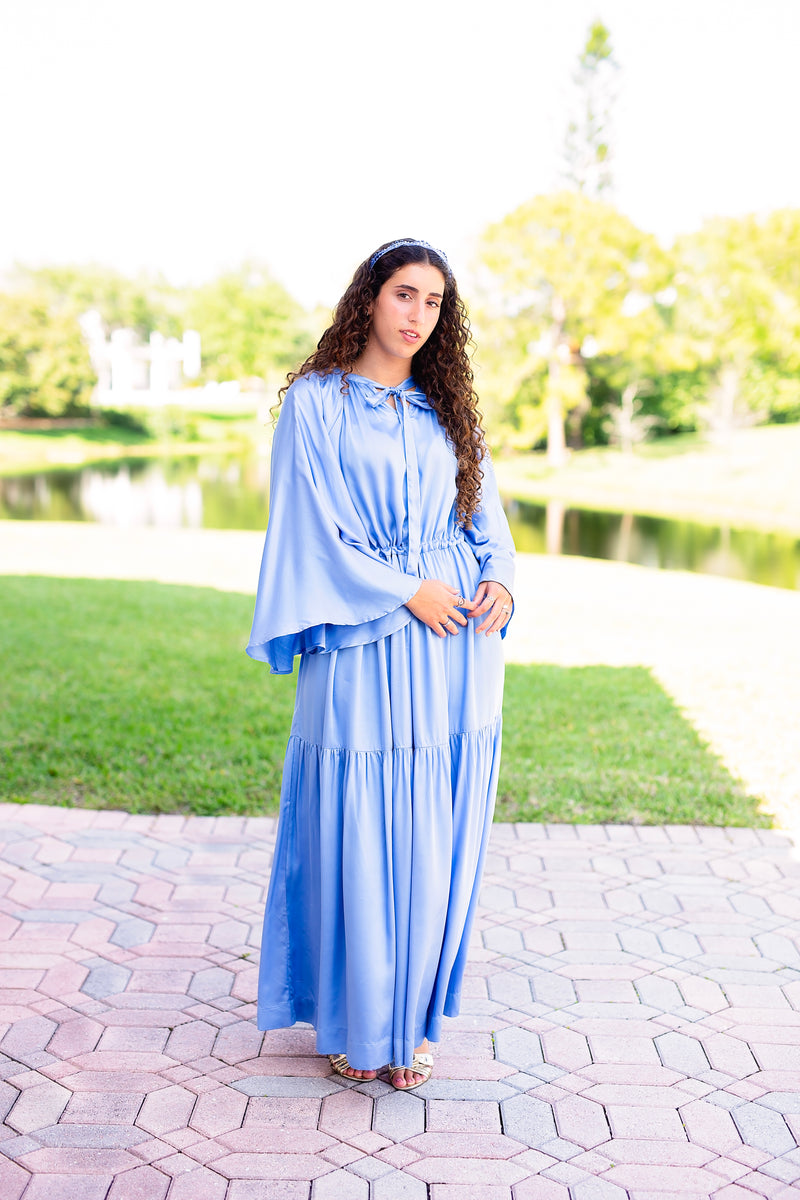Mazel Dress - Periwinkle Blue Premium Modal Satin