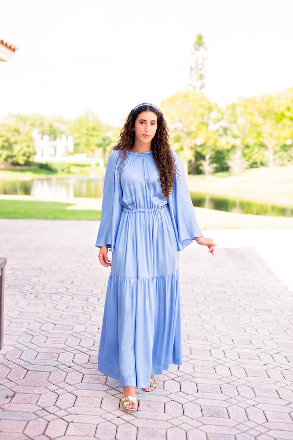Mazel Dress - Periwinkle Blue Premium Modal Satin