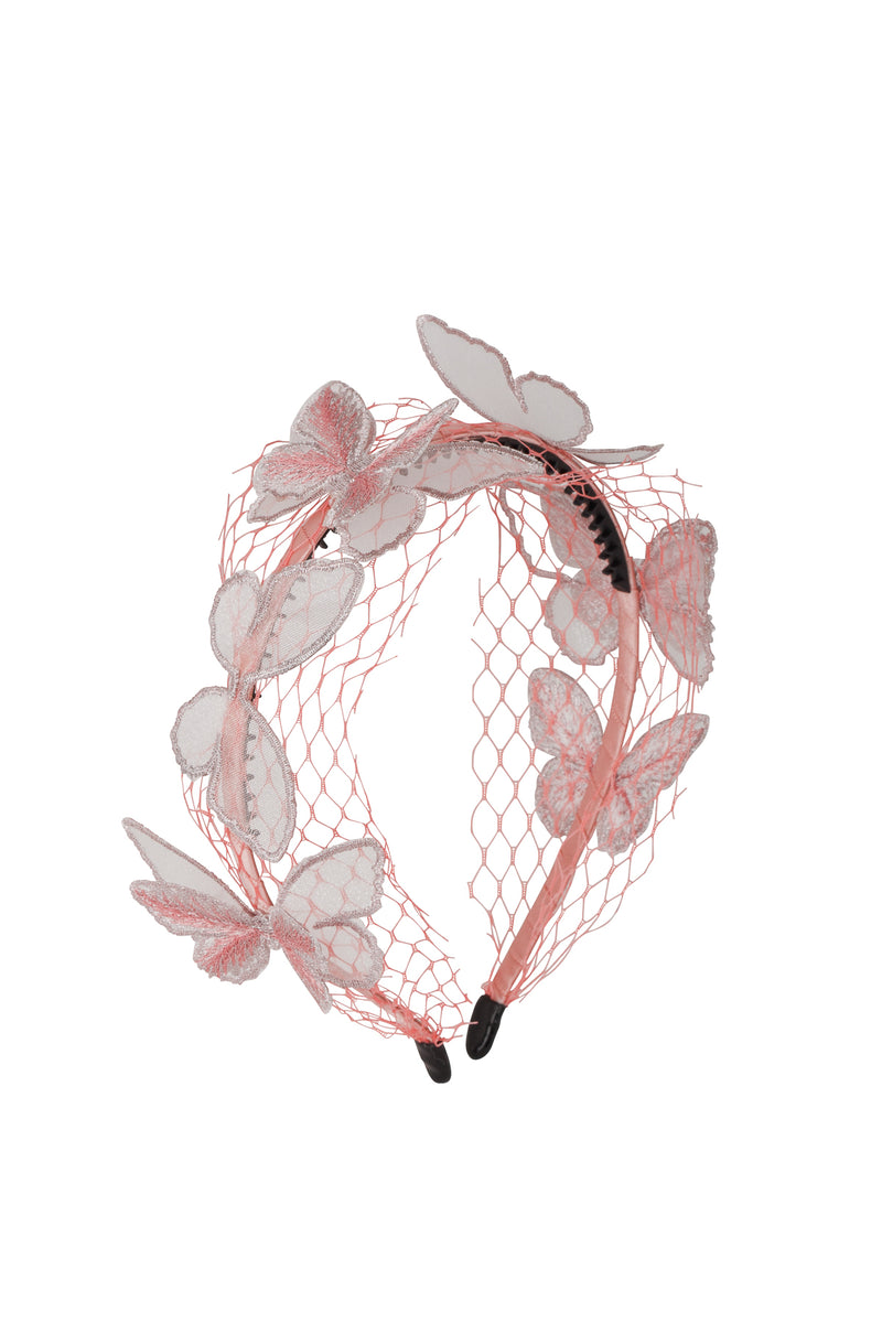 Mesh Butterfly Headband - Pink - PROJECT 6, modest fashion