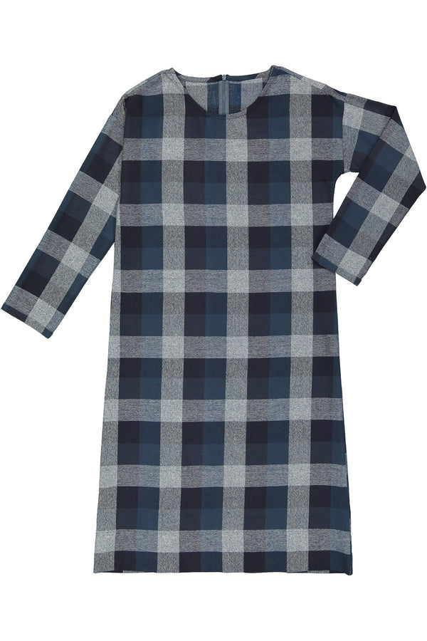 DALES - Blue/Navy Twill Check Cotton - PROJECT 6, modest fashion