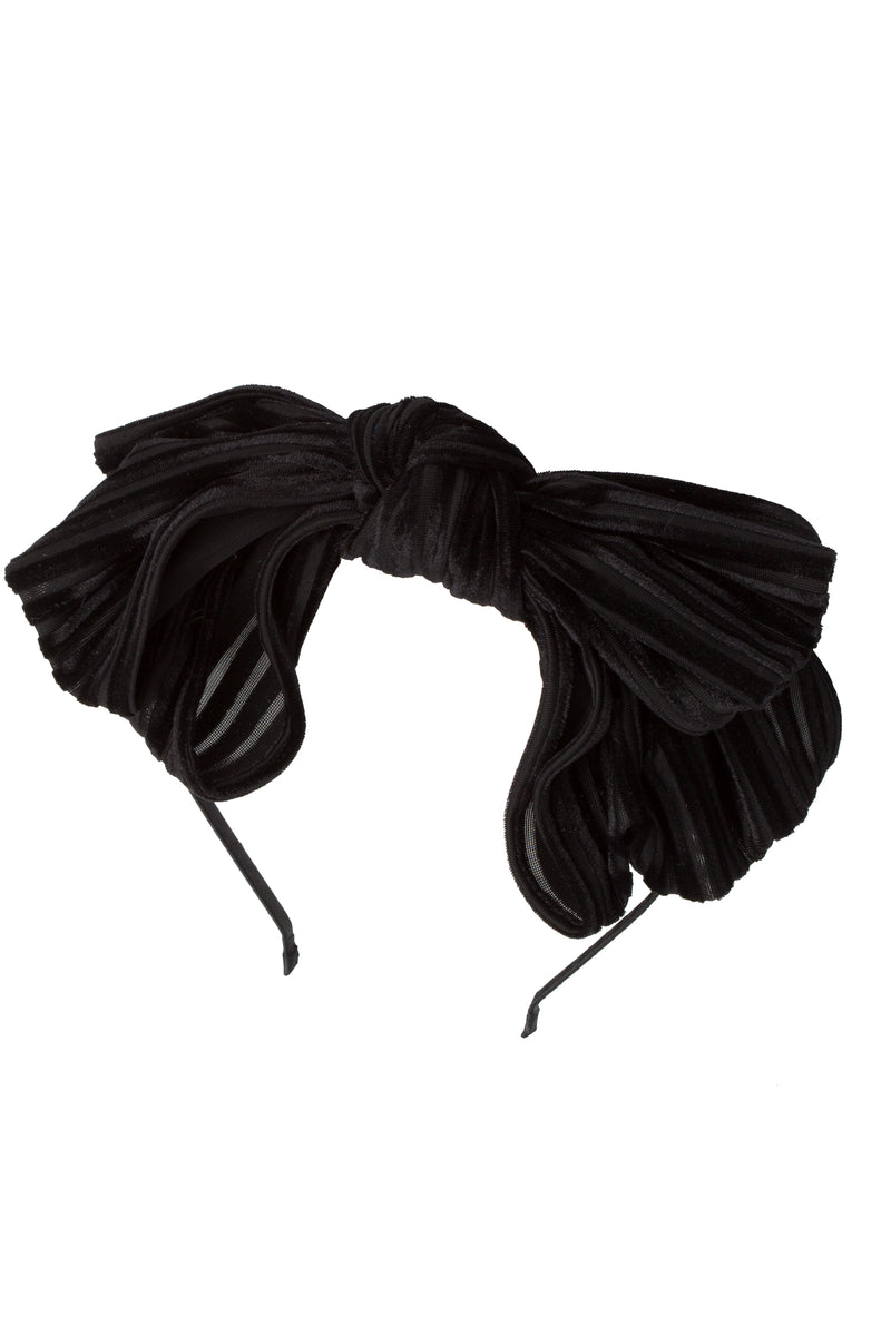 Floppy Velvet Stripe Headband - Black - PROJECT 6, modest fashion