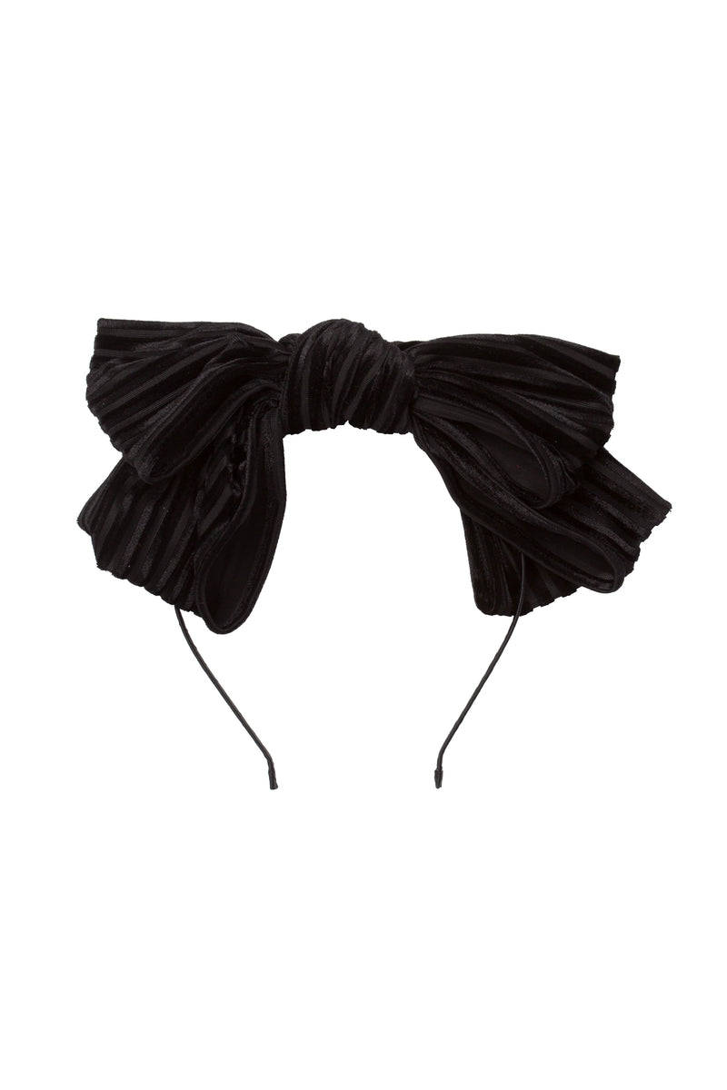 Floppy Velvet Stripe Headband - Black - PROJECT 6, modest fashion