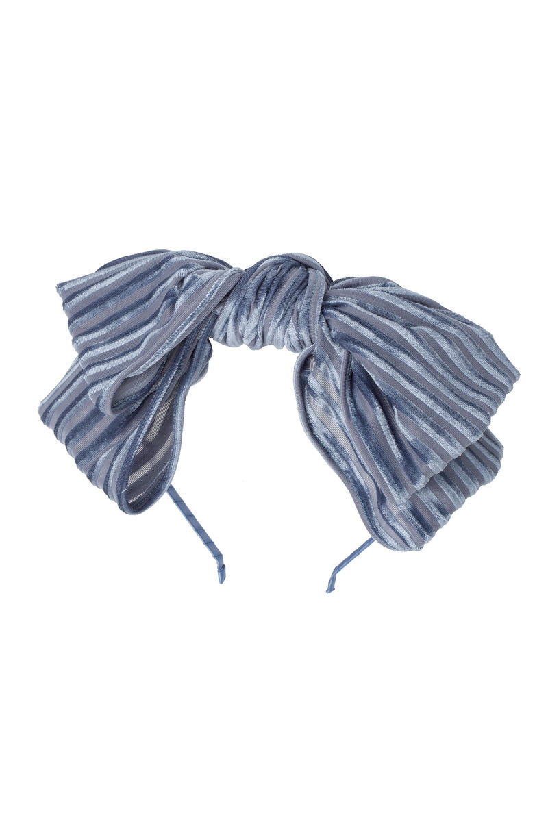 Floppy Velvet Stripe Headband - Blue - PROJECT 6, modest fashion