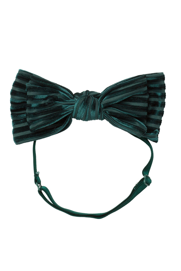 Floppy Velvet Stripe Wrap - Hunter Green - PROJECT 6, modest fashion