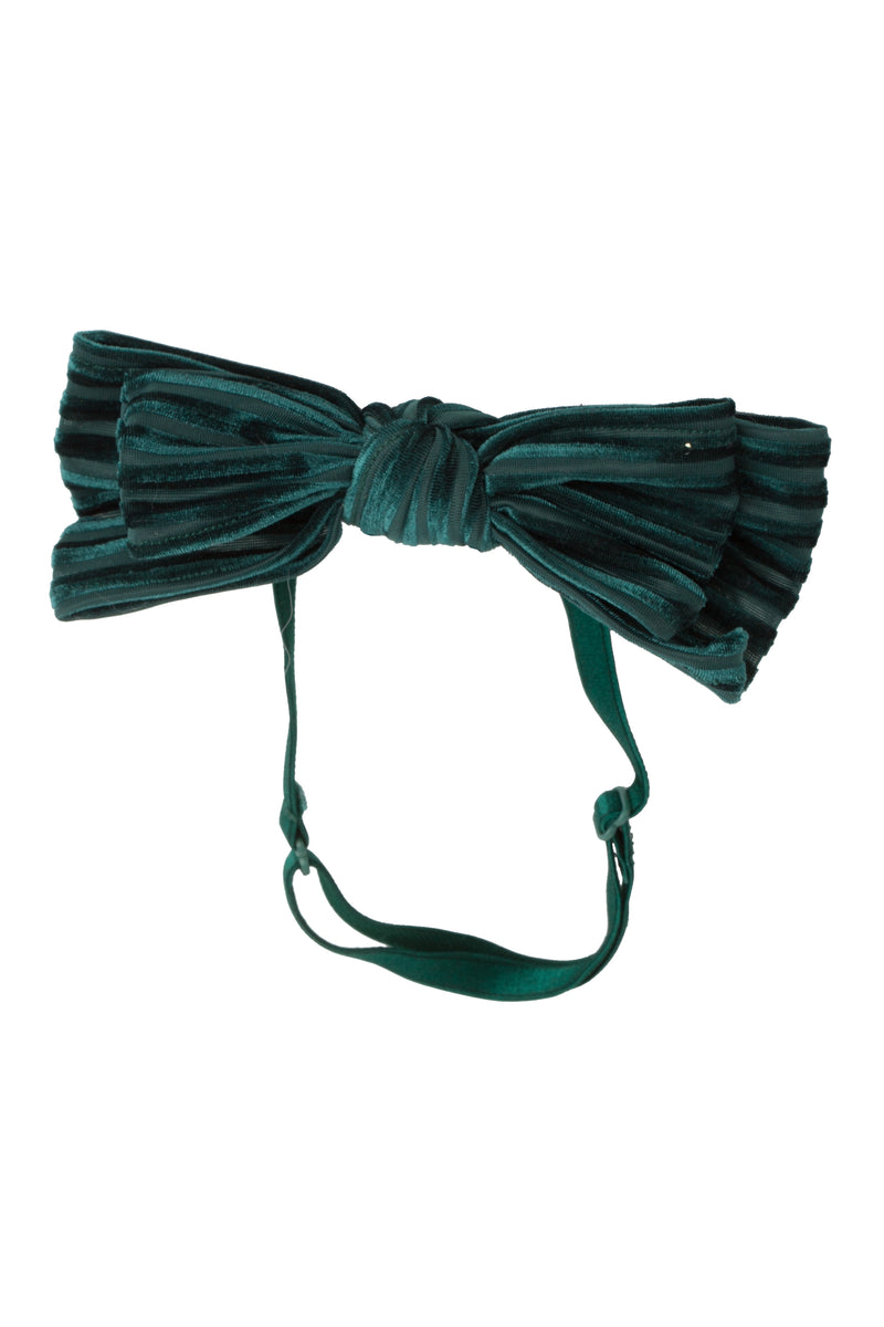Floppy Velvet Stripe Wrap - Hunter Green - PROJECT 6, modest fashion