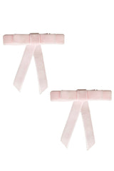 Velvet Bow Clip Set (2) - Baby Pink - PROJECT 6, modest fashion