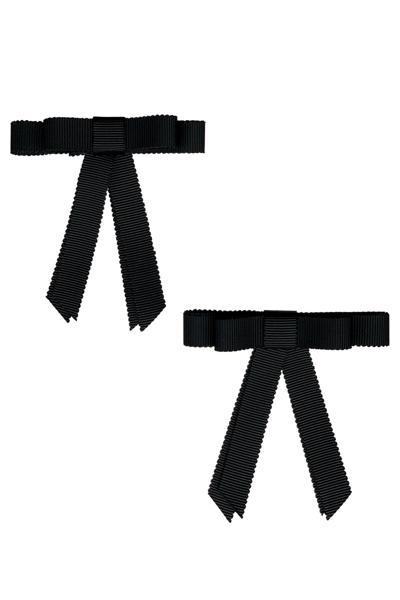 Grosgrain Bow Clip Set (2) - Black - PROJECT 6, modest fashion