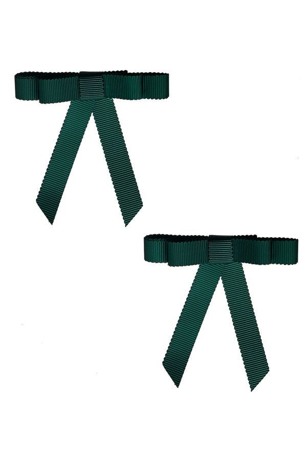 Grosgrain Bow Clip Set (2) - Spruce - PROJECT 6, modest fashion