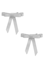 Grosgrain Bow Clip Set (2) - Light Grey - PROJECT 6, modest fashion