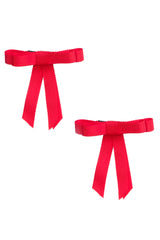 Grosgrain Bow Clip Set (2) - Poppy Red - PROJECT 6, modest fashion