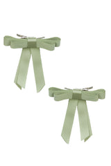 Grosgrain Bow Clip Set (2) - Spring Moss - PROJECT 6, modest fashion