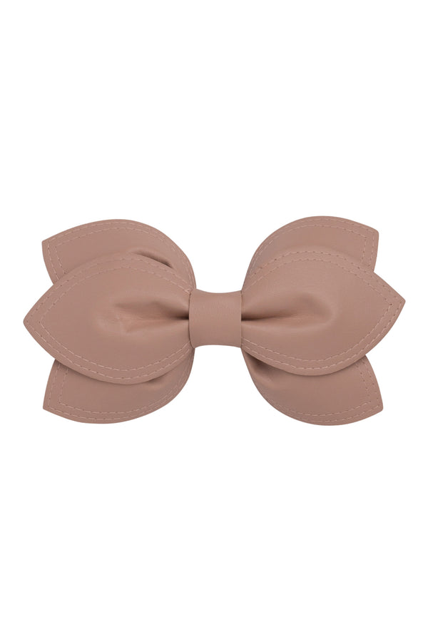 Growing Orchid Clip/Bowtie - Taupe Leather