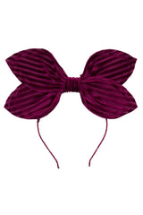 Growing Orchid Headband - Eggplant Velvet Stripe - PROJECT 6, modest fashion