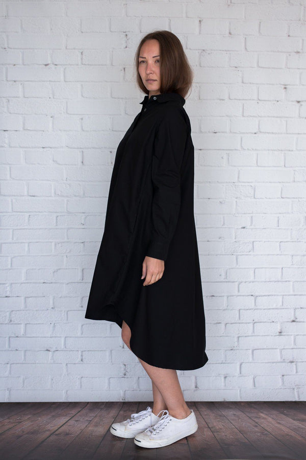 Maaya Short Length - Black Poplin - PROJECT 6, modest fashion