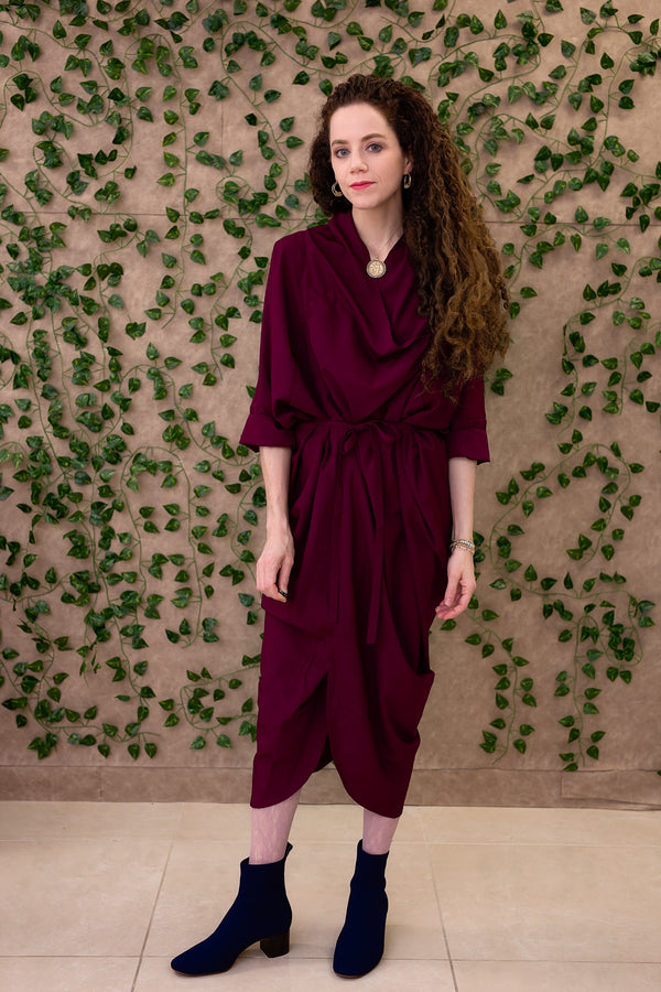 Miki Dress - Orchid Wine Crepe