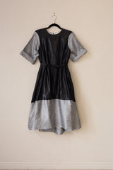 Nikki Dress - Black Shine/Silver Tussel Silk - PROJECT 6, modest fashion