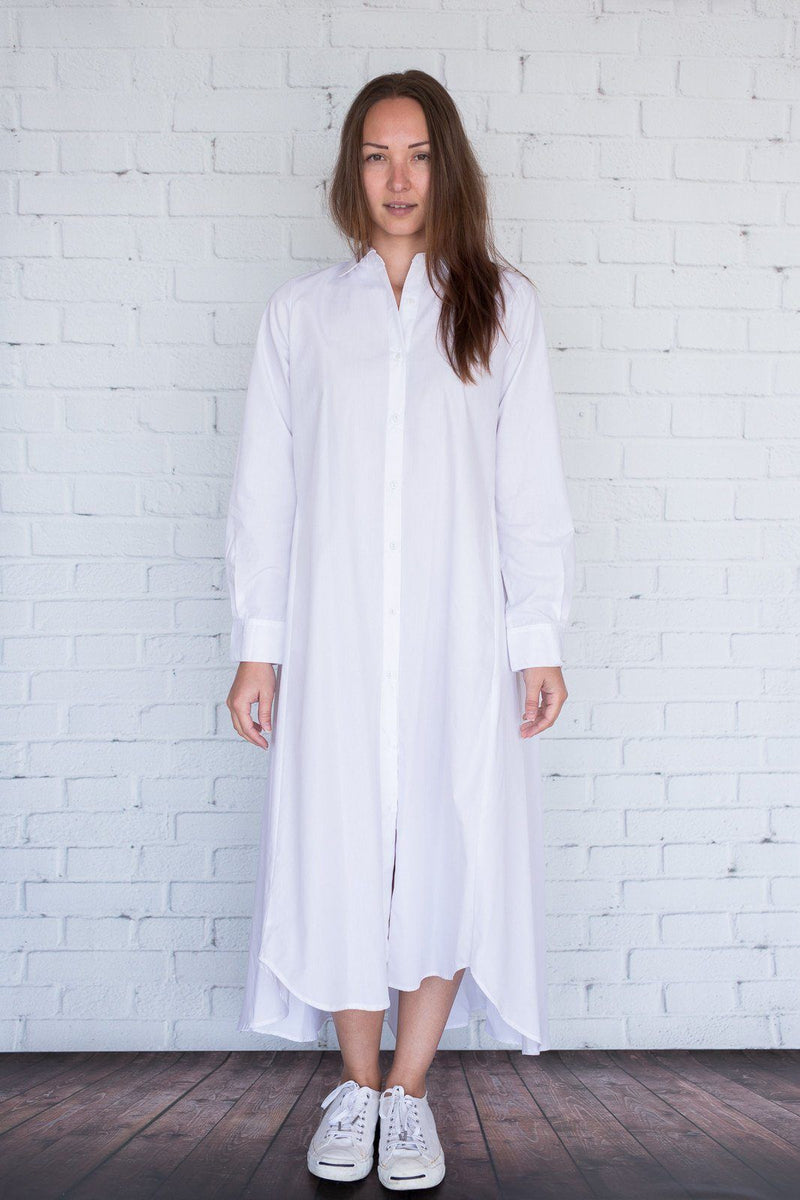 Maaya Long Length - White Poplin - PROJECT 6, modest fashion
