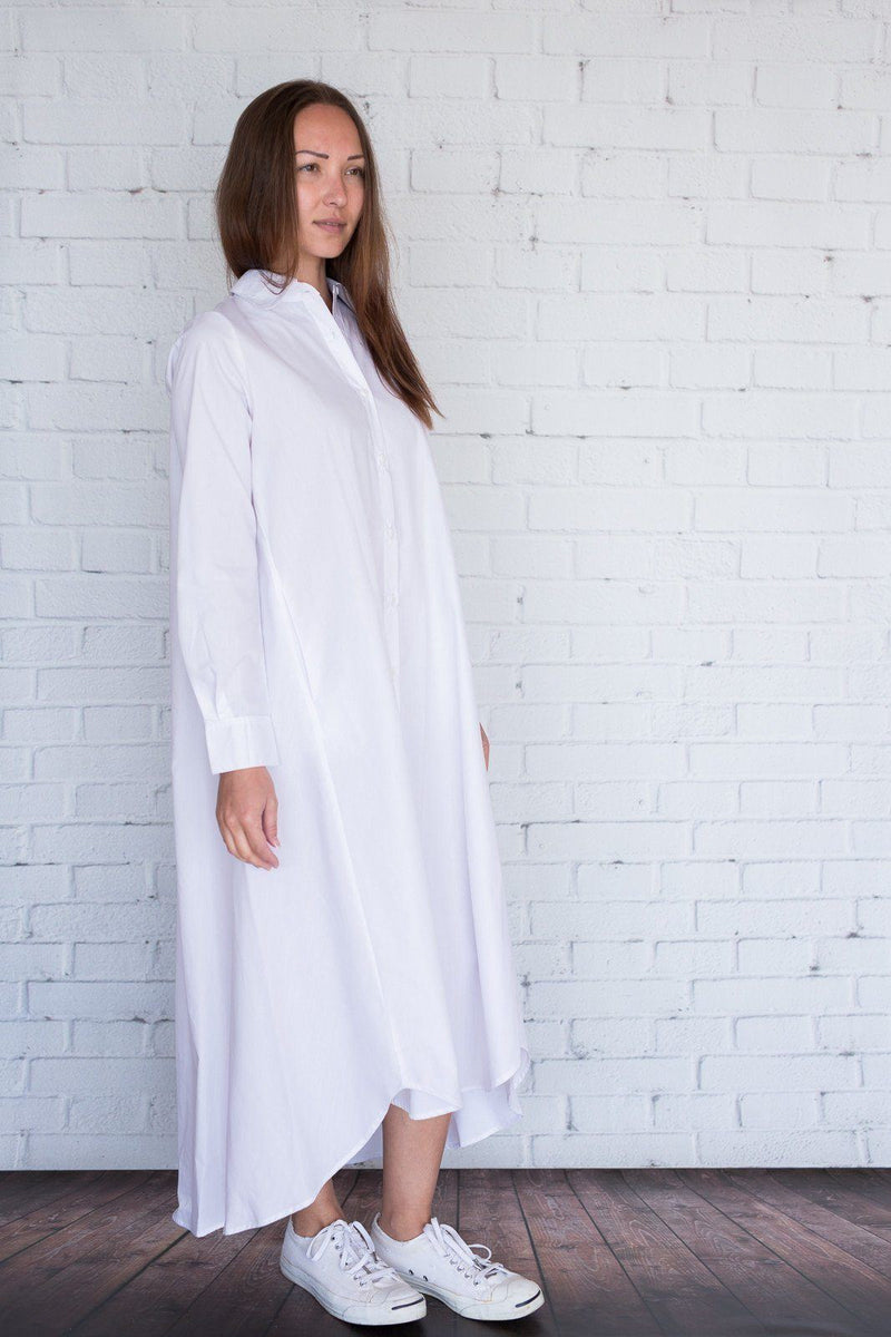 Maaya Long Length - White Poplin - PROJECT 6, modest fashion
