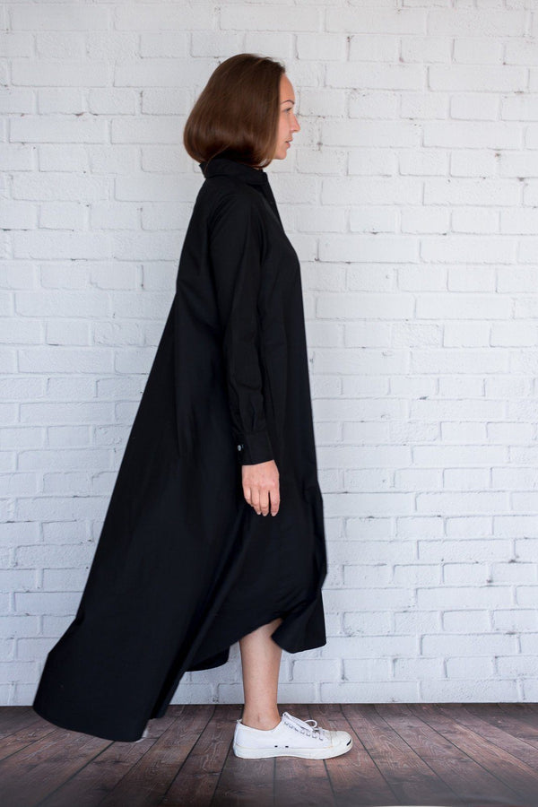 Maaya Long Length - Black Poplin - PROJECT 6, modest fashion
