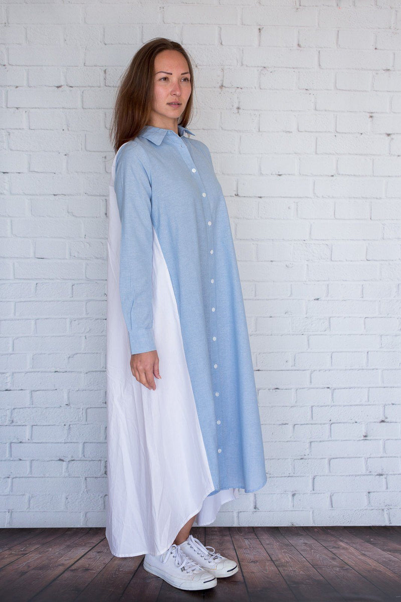 Maaya Long Length - Chambray/White - PROJECT 6, modest fashion