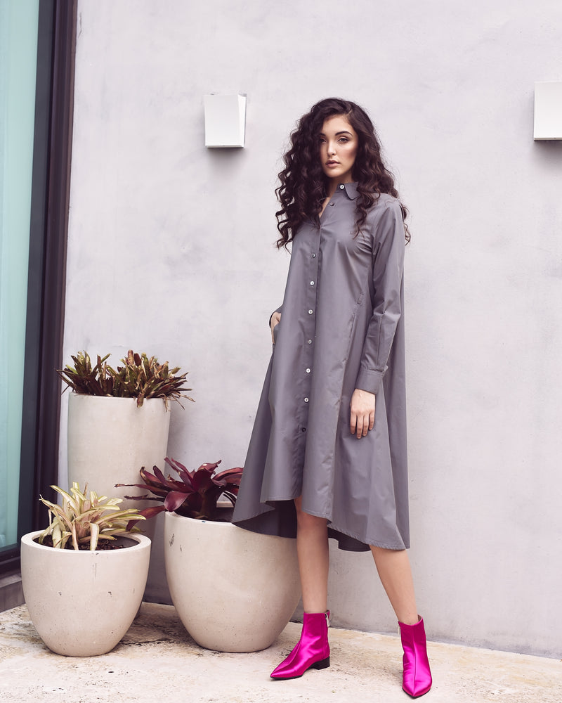 Maaya Medium - Charcoal Grey Poplin - PROJECT 6, modest fashion