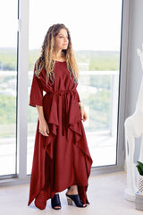 Momo Dress - Cranberry Crepe - PROJECT 6, modest fashion