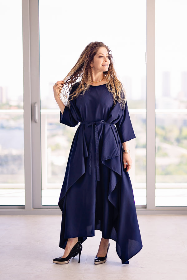 Momo Dress - Navy Crepe - PROJECT 6, modest fashion