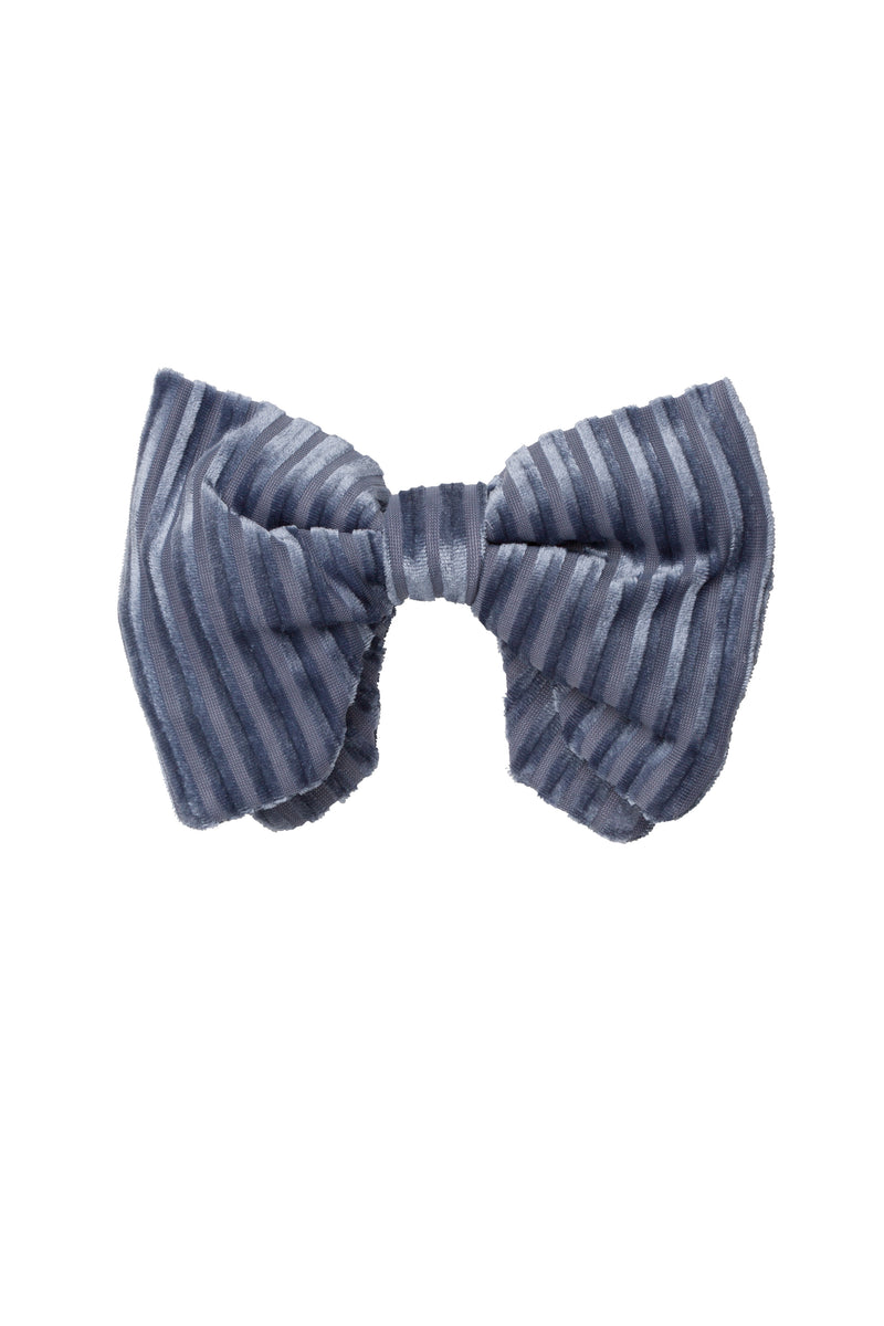 Beauty & The Beast Bowtie/Hair Clip - Blue Velvet Stripe - PROJECT 6, modest fashion