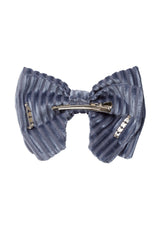 Beauty & The Beast Bowtie/Hair Clip - Blue Velvet Stripe - PROJECT 6, modest fashion