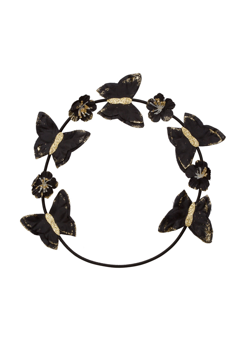 Butterfly Hair Wrap Wreath - Black - PROJECT 6, modest fashion