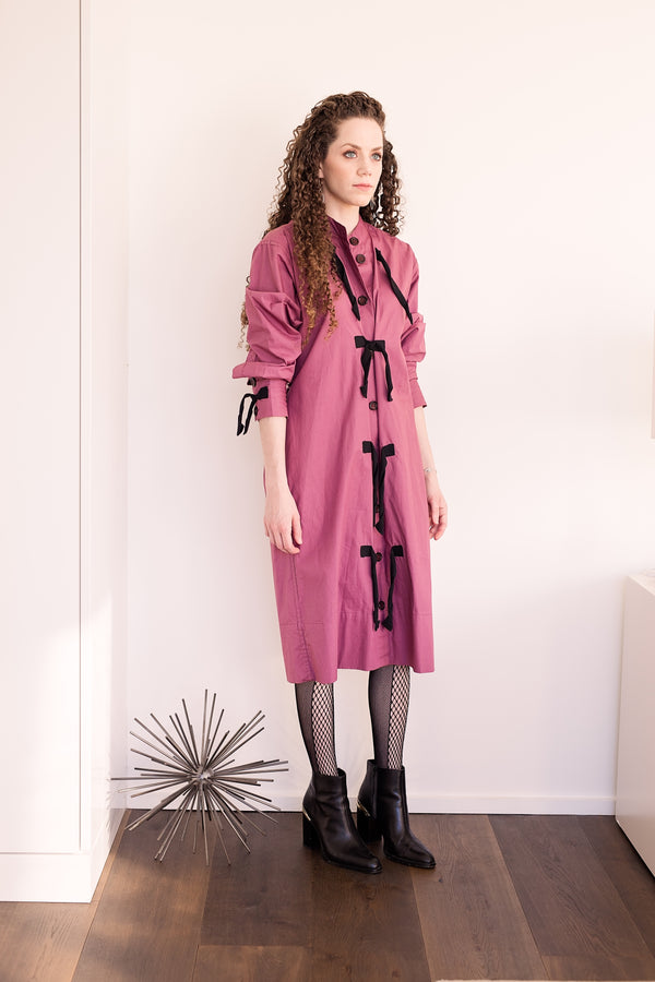 Taree Dress - Raspberry with Black Ties - PROJECT 6, modest fashion