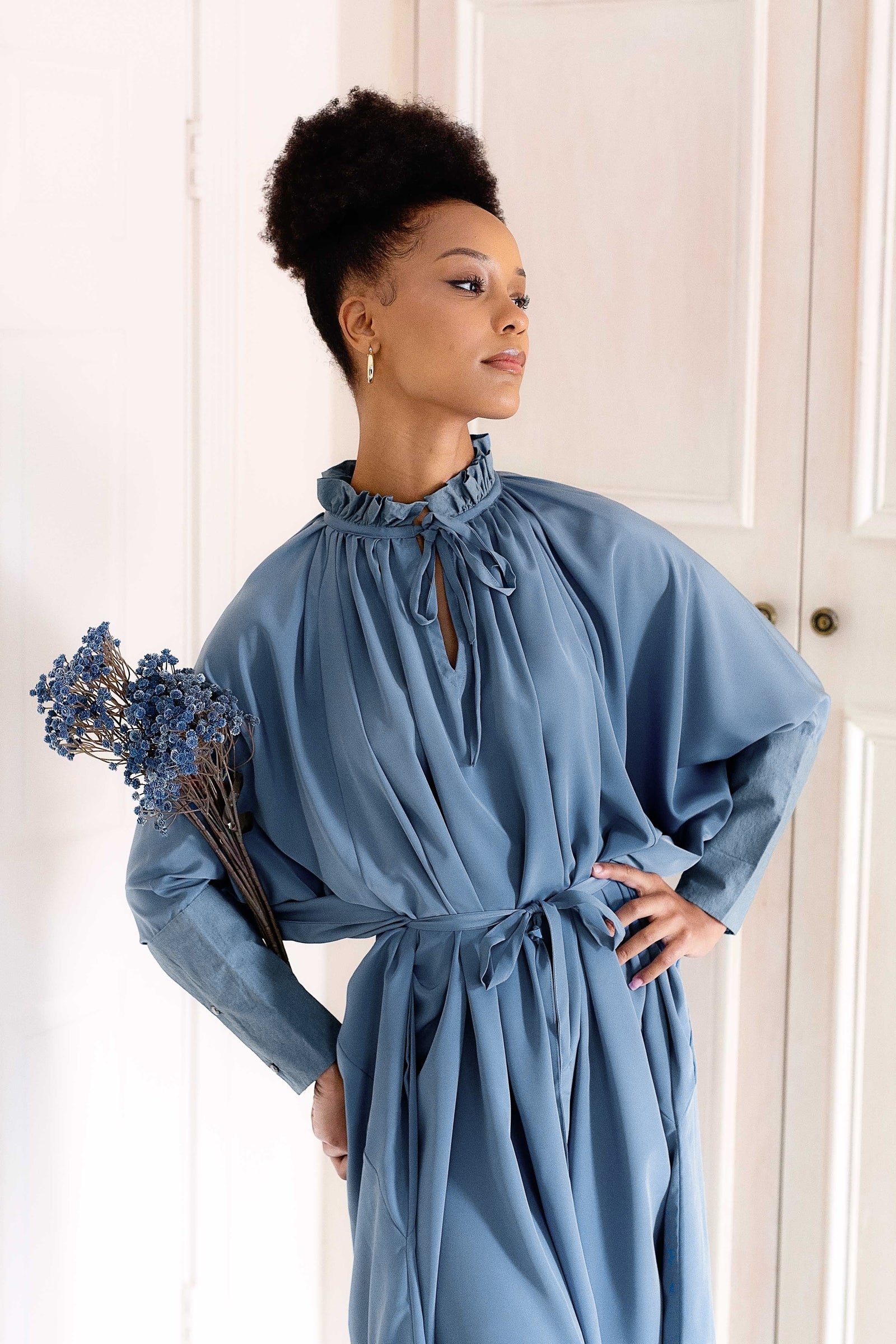 Sache Dress - Antique Blue Crepe  PROJECT 6