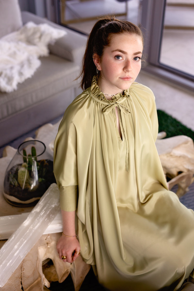 Sache Dress - Antique Green Crepe Sache Dress - Antique Green Crepe