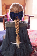 Beauty & The Beast Bowtie/Hair Clip - Burgundy Velvet Stripe - PROJECT 6, modest fashion