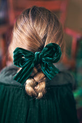 Party Bow Clip - Rust Velvet Stripe - PROJECT 6, modest fashion