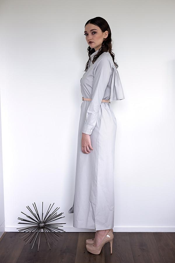 Etsuko - Light Grey Poplin - PROJECT 6, modest fashion