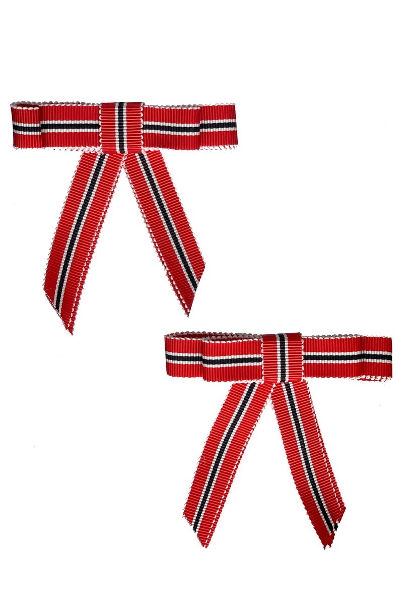 Grosgrain Bow Clip Set (2) - School Girl Red - PROJECT 6, modest fashion