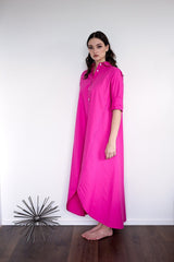 Maaya Long Length - Hot Pink Poplin - PROJECT 6, modest fashion