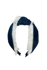 Knot Fringe Headband - Invisible Tie Dye Denim - PROJECT 6, modest fashion