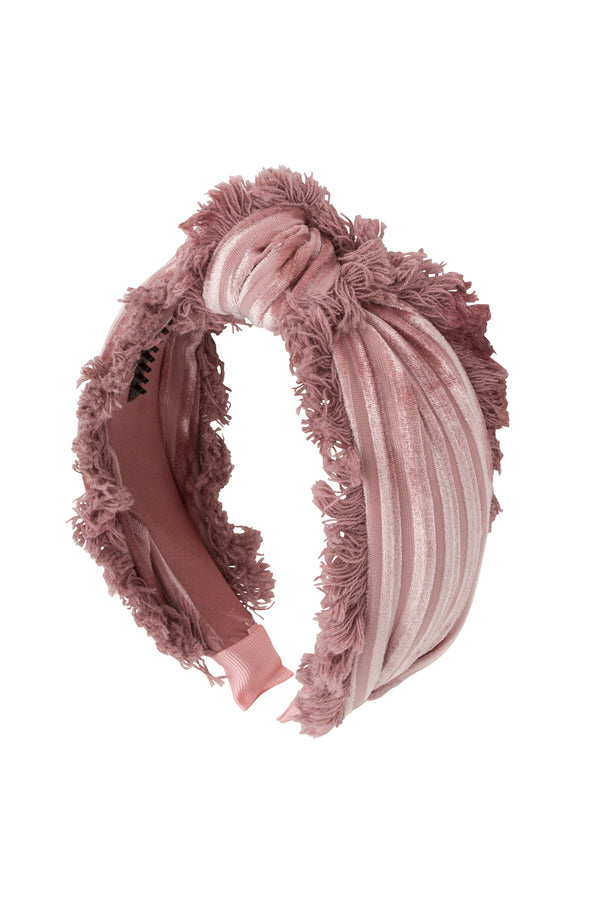 Knot Fringe Headband - Light Rose - PROJECT 6, modest fashion