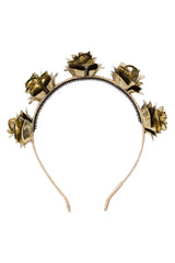 Lonely Roses Headband - Gold - PROJECT 6, modest fashion