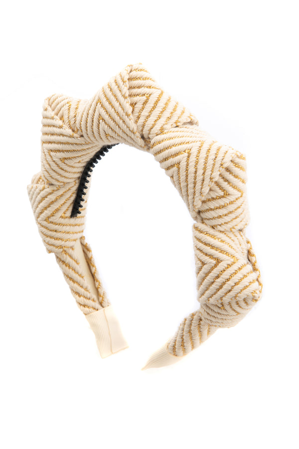 Mountain Queen Headband - Gold/Ivory stripe - PROJECT 6, modest fashion