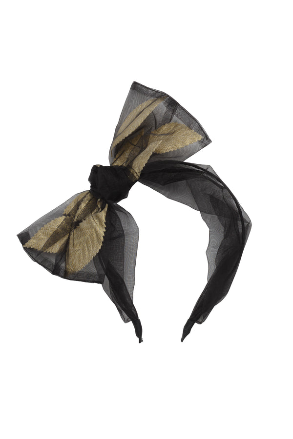Organza Petal Headband - Black - PROJECT 6, modest fashion